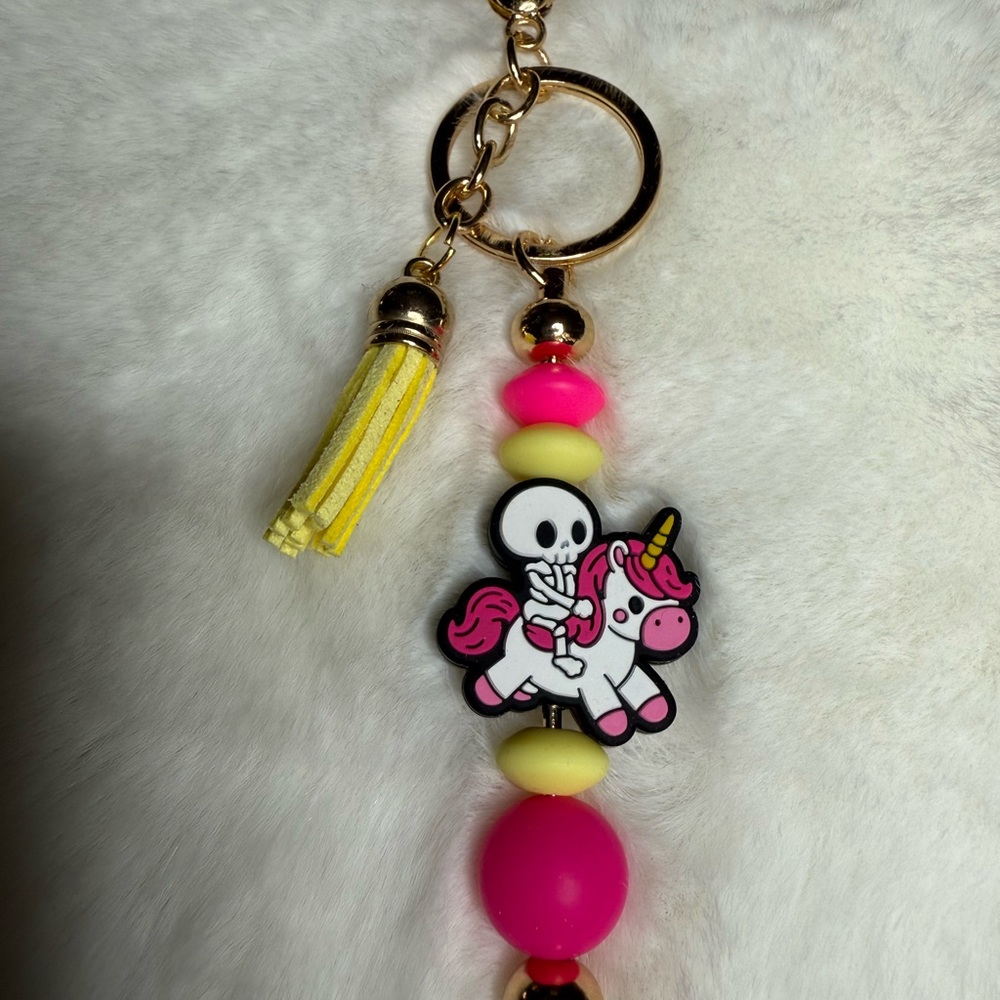 Colorful Unicorn Keychain with Tassel